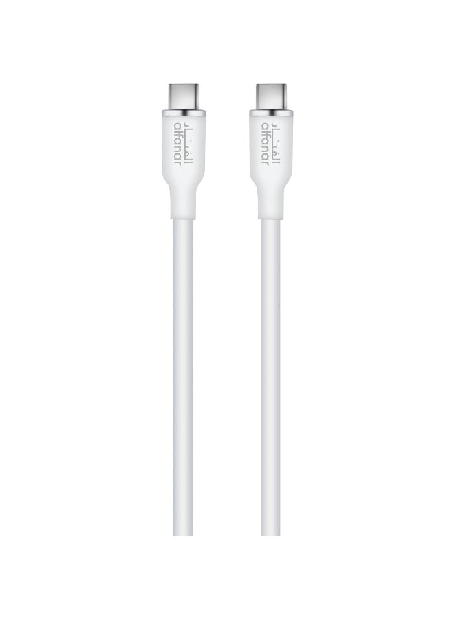 الفنار شاحن الحائط من ثلاثي المنافذ بقوة 65 واط من نوع USB مع كابل من نوع C إلى نوع C، أبيض 2 متر UC06+C52C-CSW02 - Image 3